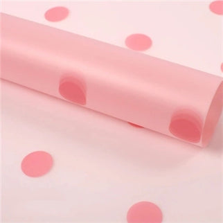 Ambalaj waterproof 60x60cm fond roz buline roz