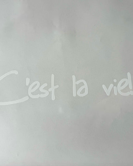 Ambalaj waterproof transparent c'est la vie alb