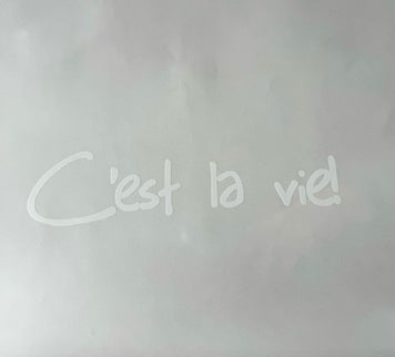 Ambalaj waterproof transparent c'est la vie alb