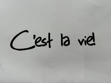 Ambalaj waterproof transparent c'est la vie negru