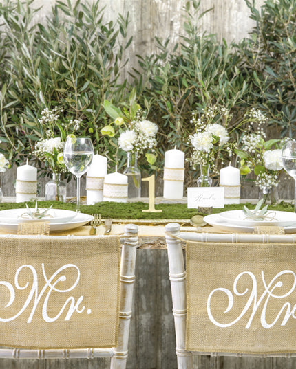 Decoratiune pentru scaun Mr si Mrs