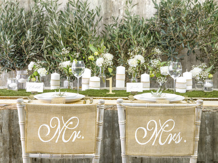 Decoratiune pentru scaun Mr si Mrs
