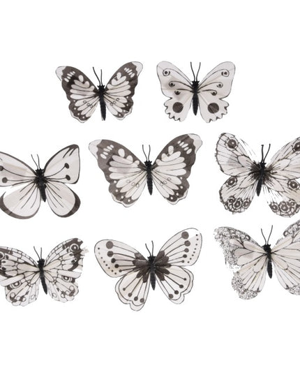 Fluture s/8 clama alb cu negru