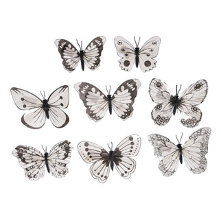 Fluture s/8 clama alb cu negru