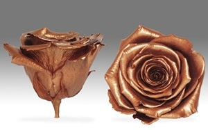 Trandafir criogenat Ø5.5-6cm metalizat cupru