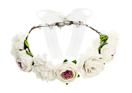 Coronita flori artificiale 17cm alb