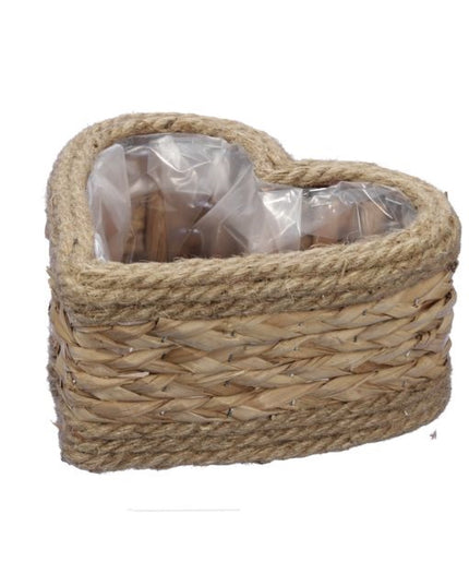 Cos forma inima 21.5x21x10cm natur