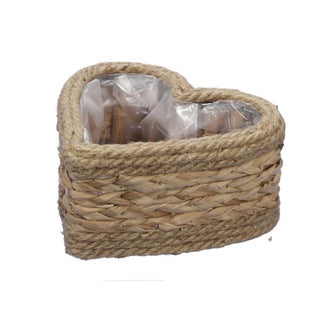 Cos forma inima 21.5x21x10cm natur