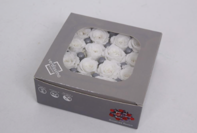 Trandafir criogenat Ø2.5cm alb S/16