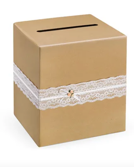 Cutie dar nunta dantela 24x24x24