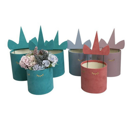 Set 3 cutii flori S3.129 catifea mov