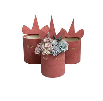 Set 3 cutii flori S3.129 catifea roz