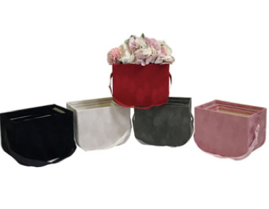 Set 3 cutii flori S3.90 catifea roz