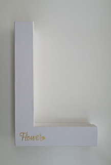 Cutie flori litera L alb