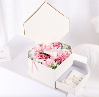 Cutie flori cu sertar S1.24 alb