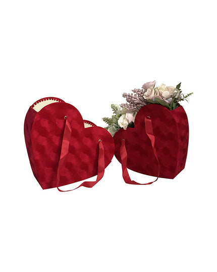 Set 2 cutii flori S2.14 catifea rosu