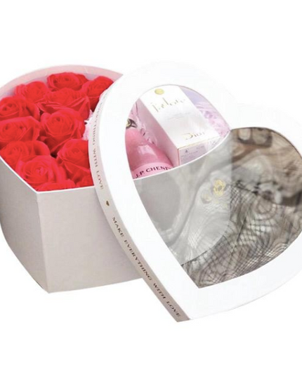 Set 3 cutii flori inima S3.72 alb