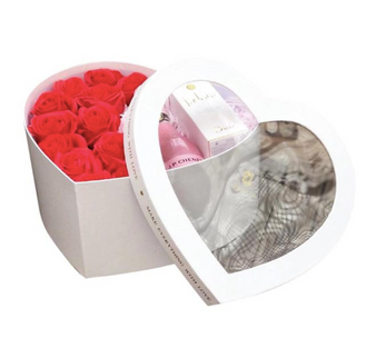 Set 3 cutii flori inima S3.72 alb