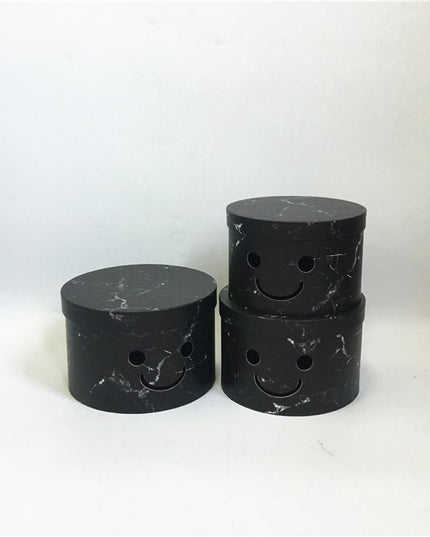 Set 3 cutii flori s3.115 marble negru