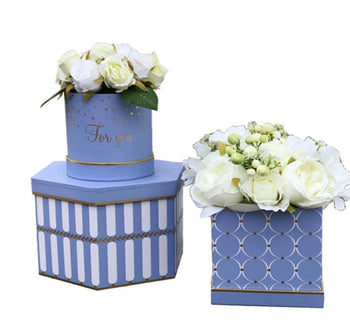 Set 3 cutii flori S3.43 mix albastru