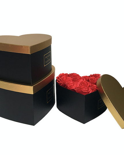 SET 3 CUTII FLORI INIMA S3.52 NEGRU