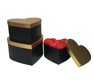 SET 3 CUTII FLORI INIMA S3.52 NEGRU