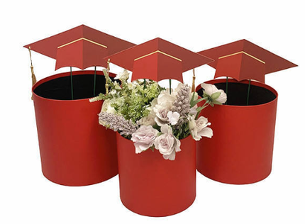 Set 3 cutii flori S3.9 toca rosu