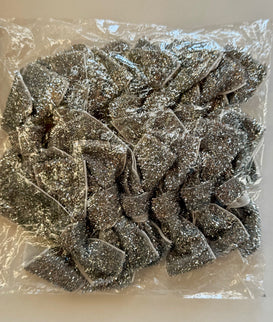 Deco fundita argintiu cu  sclipici S/12