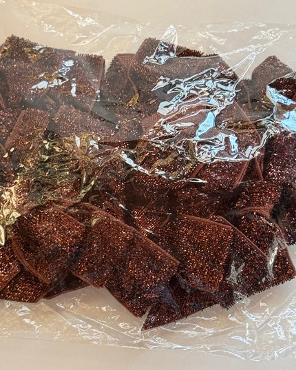 Deco fundita maro cu  sclipici S/12