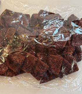 Deco fundita maro cu  sclipici S/12