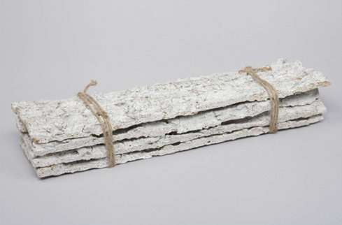 Decor scoarta 50x13x10cm S/4 alb