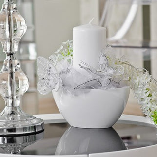 Ghiveci plastic owal 21cm alb