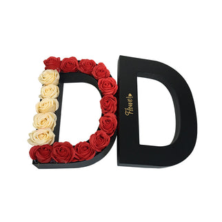 Cutie flori litera D negru