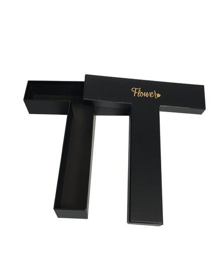 Cutie flori litera T negru