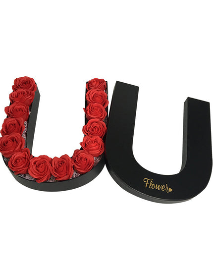 Cutie flori litera U negru