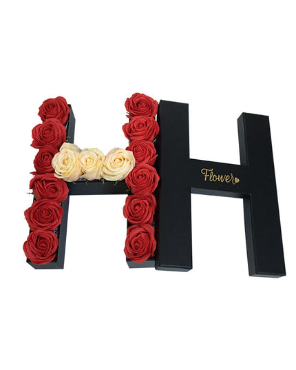 Cutie flori litera H negru