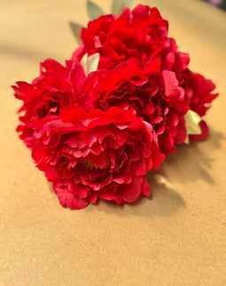 Bujori artificiali (5 flori) rosu