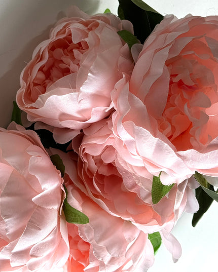 Bujori artificiali (5 flori) roz pal