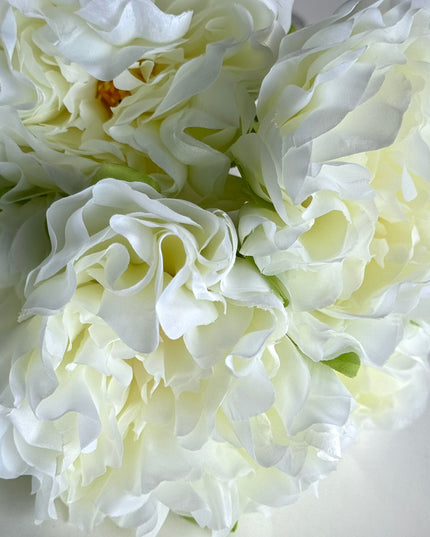 Bujori artificiali Duchesse (5 flori) alb