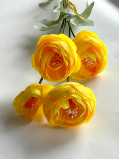 Ranunculus artificial ( 4 flori ) galben