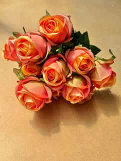 Trandafiri artificiali (12 flori) portocaliu