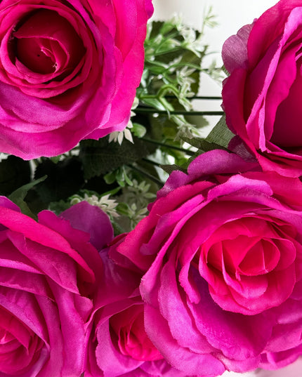 Trandafiri artificiali (10 flori) fuchsia