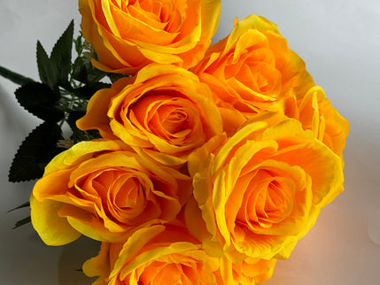 Trandafiri artificiali (10 flori) galben