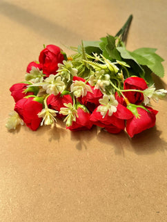 Trandafiri artificiali mini (12 flori) rosu