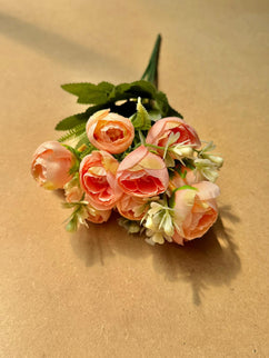 Trandafiri artificiali mini (12 flori) piersica