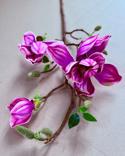 Magnolia artificiala 3 flori mov