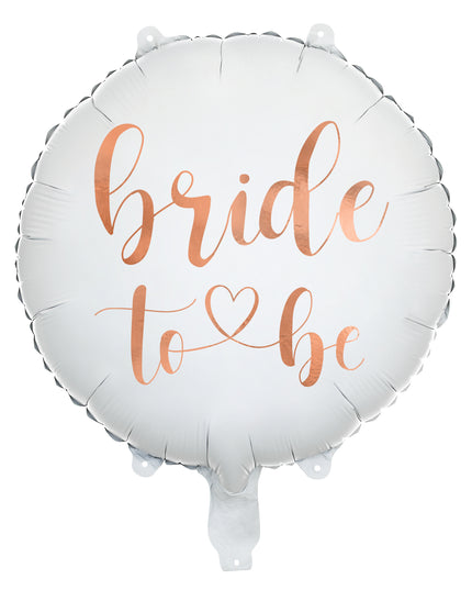 Balon rotund alb "Bride to be" din folie 45cm
