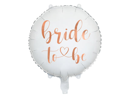 Balon rotund alb "Bride to be" din folie 45cm