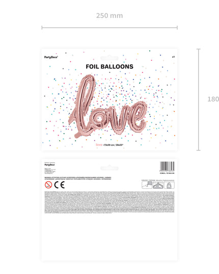 Balon love rose gold din folie 73x59cm