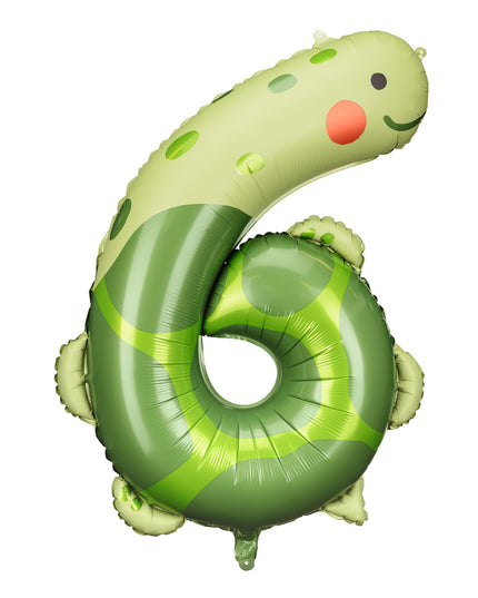Balon cifra 6 testoasa din folie 75x96cm